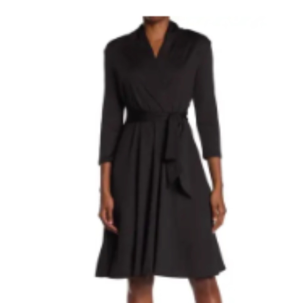 Love by Design Prescott Three-Quarter Sleeve Faux Wrap Dress